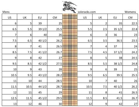 burberry shoe sizing chart